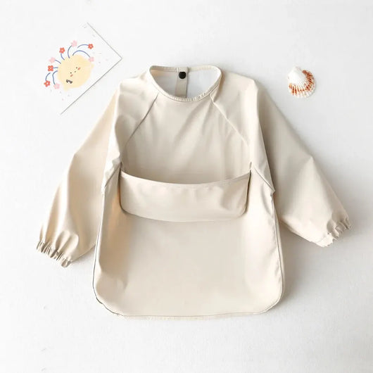 True Haven | Baby Feeding Smock with Long Sleeves – Waterproof & Mess-Resistant, Full Arm Coverage