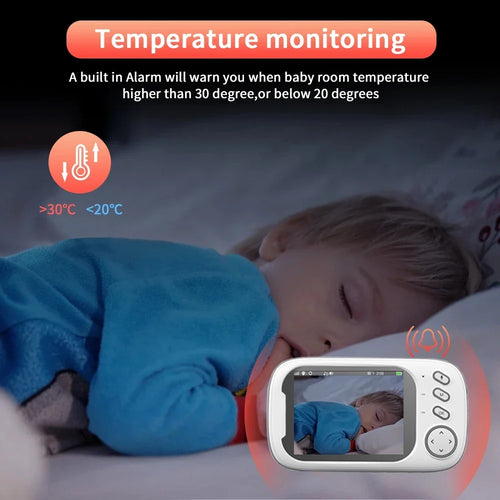True Haven | HD Baby Monitor – 3.5” Night Vision Display, Two-Way Talk & Temperature Sensor
