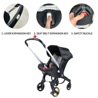 True Haven | Foldable Baby Stroller – Adjustable Handle & Sunshade, Lightweight & Easy to Fold