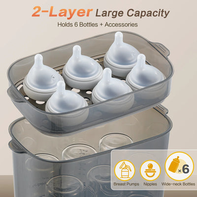 True Haven | 4-in-1 Baby Bottle Sterilizer & Dryer – Fast 30-Minute Cycle, Space-Saving Design