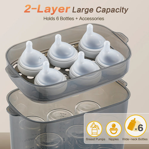 True Haven | 4-in-1 Baby Bottle Sterilizer & Dryer – Fast 30-Minute Cycle, Space-Saving Design