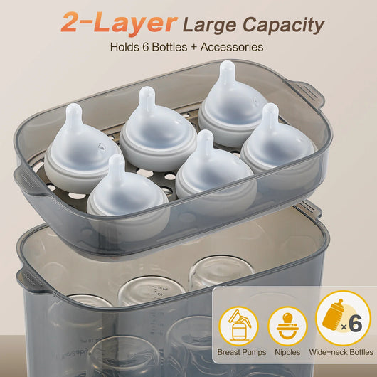 True Haven | 4-in-1 Baby Bottle Sterilizer & Dryer – Fast 30-Minute Cycle, Space-Saving Design