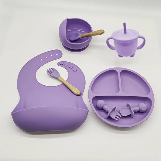 True Haven | Baby Silicone Feeding Tableware Set – Non-Toxic Materials, Easy to Clean