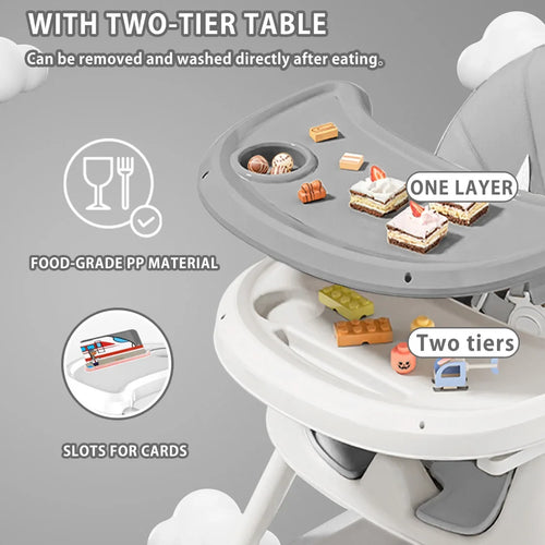 True Haven | 3-in-1 Baby High Chair with Tray – Grows With Your Child, Easy to Clean