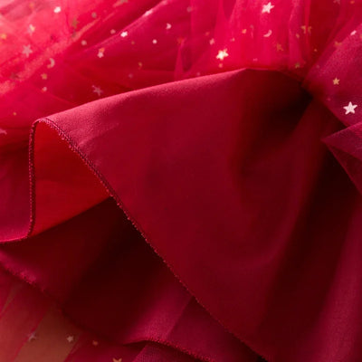 True Haven | Girls' Red Velvet Tulle Party Dress – Elegant Holiday & Party Wear, Sizes 2-8 Years