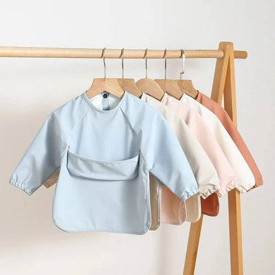 True Haven | Baby Feeding Smock with Long Sleeves – Waterproof & Mess-Resistant, Full Arm Coverage