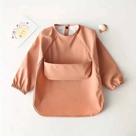 True Haven | Baby Feeding Smock with Long Sleeves – Waterproof & Mess-Resistant, Full Arm Coverage
