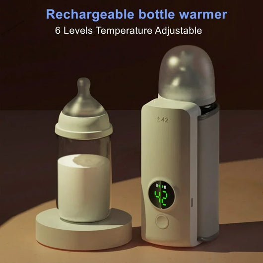 True Haven | Portable Baby Bottle Warmer – Cord-Free Rechargeable Design, Adjustable Temperature Control