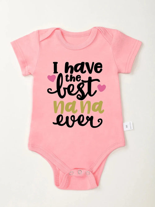 True Haven | Baby Girl “Grandma’s Little Angel” Bodysuit – Soft Cotton Comfort, Easy Snap Closures