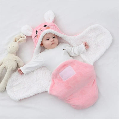 True Haven | Newborn Swaddle Blanket with Hood – Soft 100% Cotton, Split-Leg Hip-Healthy Design