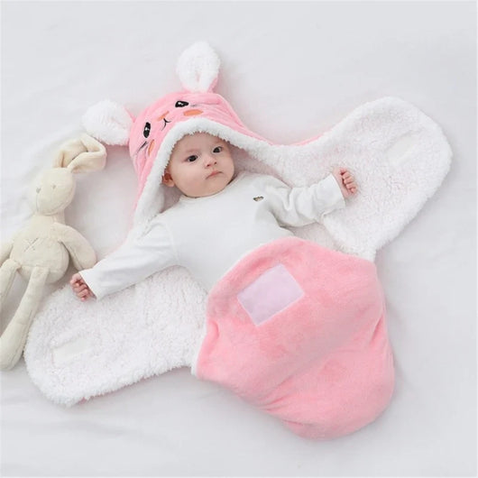 True Haven | Newborn Swaddle Blanket with Hood – Soft 100% Cotton, Split-Leg Hip-Healthy Design