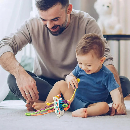True Haven | Montessori Silicone Pulling Toy – Non-Toxic ABS Materials, Easy to Clean