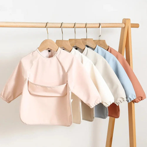 True Haven | Baby Feeding Smock with Long Sleeves – Waterproof & Mess-Resistant, Full Arm Coverage