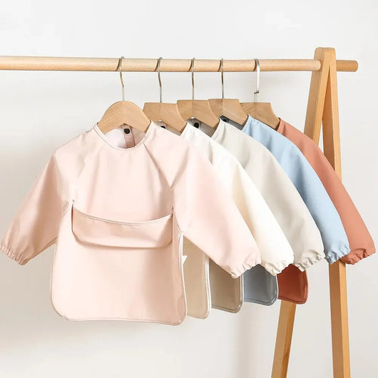 True Haven | Baby Feeding Smock with Long Sleeves – Waterproof & Mess-Resistant, Full Arm Coverage