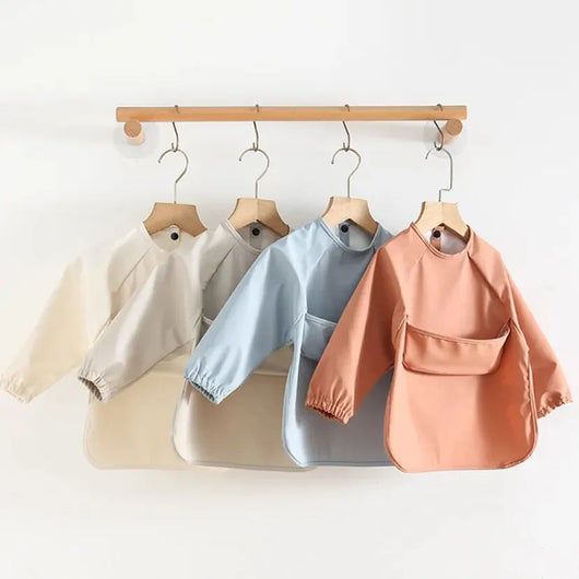 True Haven | Baby Feeding Smock with Long Sleeves – Waterproof & Mess-Resistant, Full Arm Coverage