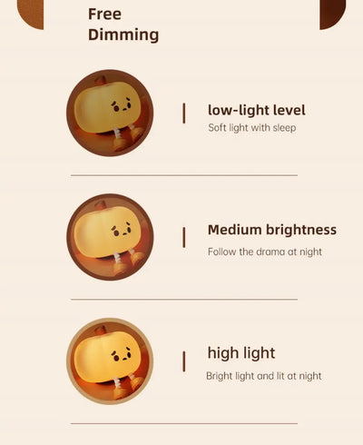 True Haven | Pumpkin-Shaped LED Night Light – Touch-Control Brightness Levels, Rechargeable & Portable