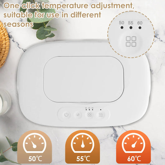 True Haven | USB Baby Wipe Warmer – Adjustable Temperature Control, Built-In LED Night Light