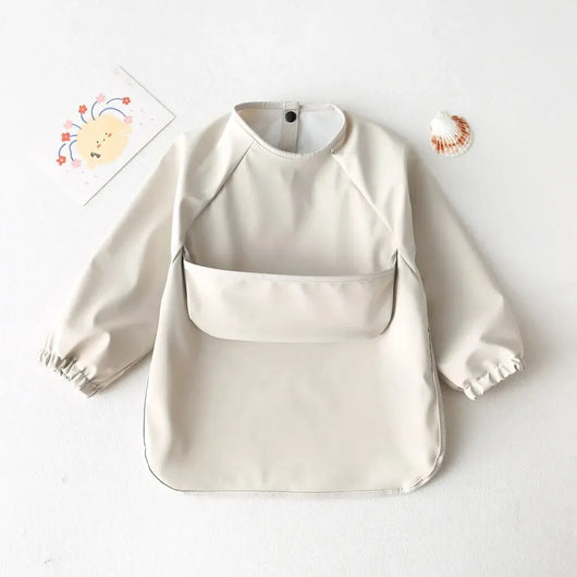 True Haven | Baby Feeding Smock with Long Sleeves – Waterproof & Mess-Resistant, Full Arm Coverage