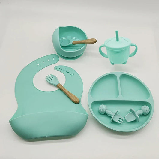 True Haven | Baby Silicone Feeding Tableware Set – Non-Toxic Materials, Easy to Clean