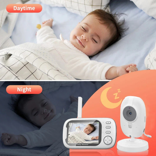 True Haven | HD Baby Monitor – 3.5” Night Vision Display, Two-Way Talk & Temperature Sensor