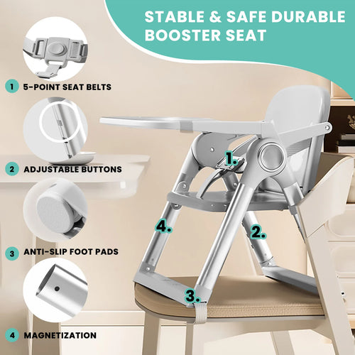 True Haven | Portable Dining Booster Chair – Foldable & Travel-Ready, Ergonomic Seat