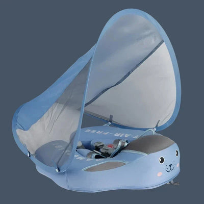 True Haven | Baby Swim Float with Sunshade Canopy – 360° Safety Buckle, UV Protection