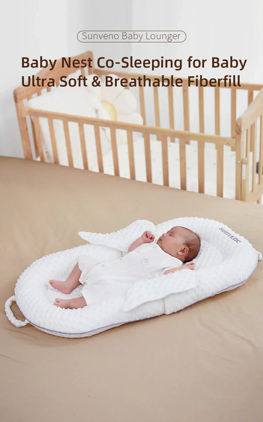 True Haven | Baby Lounger Bed – Soft & Reversible Design, Cozy Newborn Essential