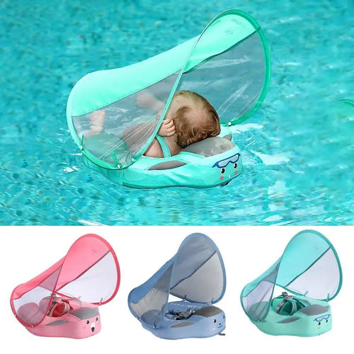 True Haven | Baby Swim Float with Sunshade Canopy – 360° Safety Buckle, UV Protection