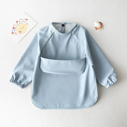 True Haven | Baby Feeding Smock with Long Sleeves – Waterproof & Mess-Resistant, Full Arm Coverage