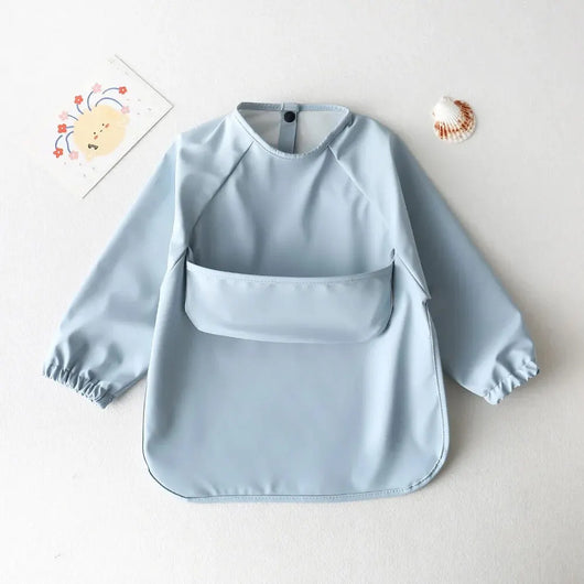 True Haven | Baby Feeding Smock with Long Sleeves – Waterproof & Mess-Resistant, Full Arm Coverage
