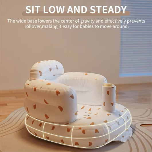 True Haven | Inflatable Baby Floor Seat – Portable Infant Support Seat for Sitting, BPA-Free PVC, 3+ Months