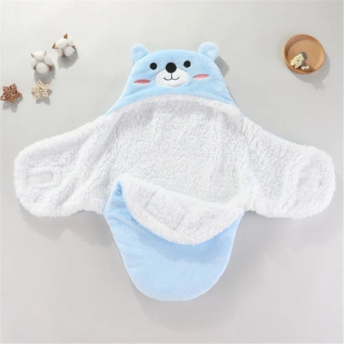 True Haven | Newborn Swaddle Blanket with Hood – Soft 100% Cotton, Split-Leg Hip-Healthy Design