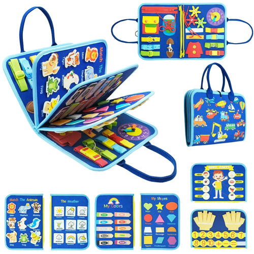 True Haven | Montessori Busy Board – Portable & Travel-Ready, Encourages Fine Motor Skills