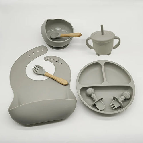 True Haven | Baby Silicone Feeding Tableware Set – Non-Toxic Materials, Easy to Clean