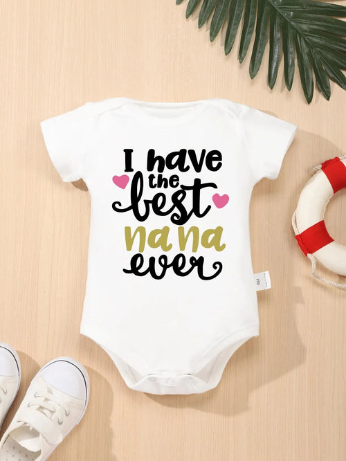 True Haven | Baby Girl “Grandma’s Little Angel” Bodysuit – Soft Cotton Comfort, Easy Snap Closures
