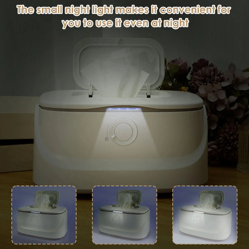 True Haven | USB Baby Wipe Warmer – Adjustable Temperature Control, Built-In LED Night Light