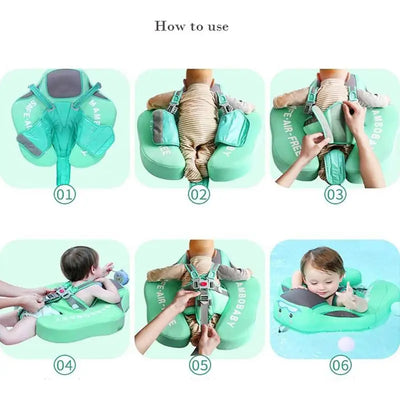 True Haven | Baby Swim Float with Sunshade Canopy – 360° Safety Buckle, UV Protection
