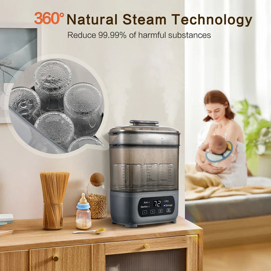 True Haven | 4-in-1 Baby Bottle Sterilizer & Dryer – Fast 30-Minute Cycle, Space-Saving Design