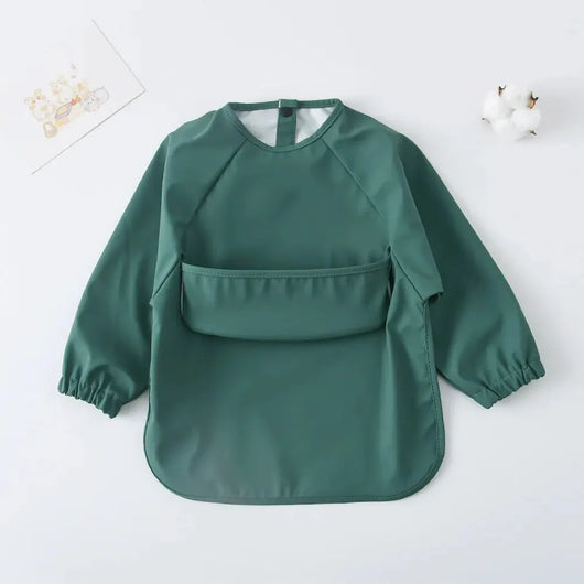 True Haven | Baby Feeding Smock with Long Sleeves – Waterproof & Mess-Resistant, Full Arm Coverage