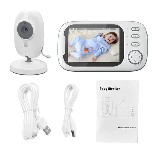True Haven | HD Baby Monitor – 3.5” Night Vision Display, Two-Way Talk & Temperature Sensor