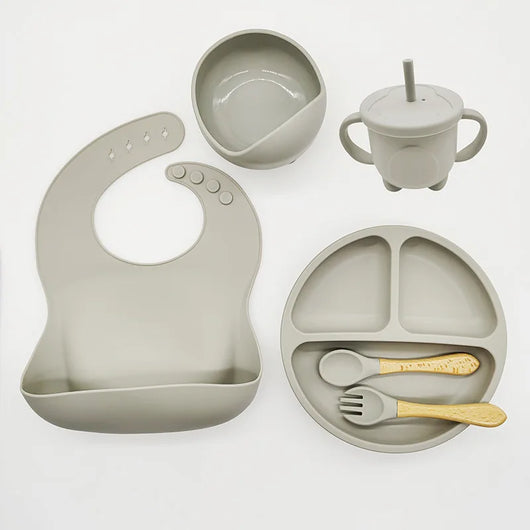 True Haven | Baby Silicone Feeding Tableware Set – Non-Toxic Materials, Easy to Clean