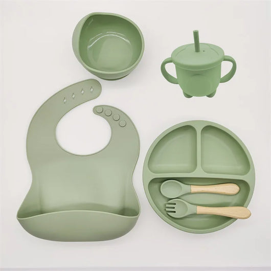 True Haven | Baby Silicone Feeding Tableware Set – Non-Toxic Materials, Easy to Clean