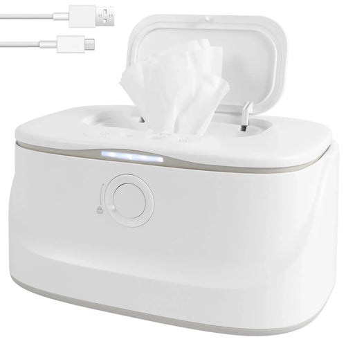 True Haven | USB Baby Wipe Warmer – Adjustable Temperature Control, Built-In LED Night Light