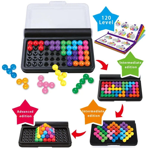 True Haven | Montessori 3D Logic Puzzle Game – 120 Progressive Challenges, Compact & Travel-Ready