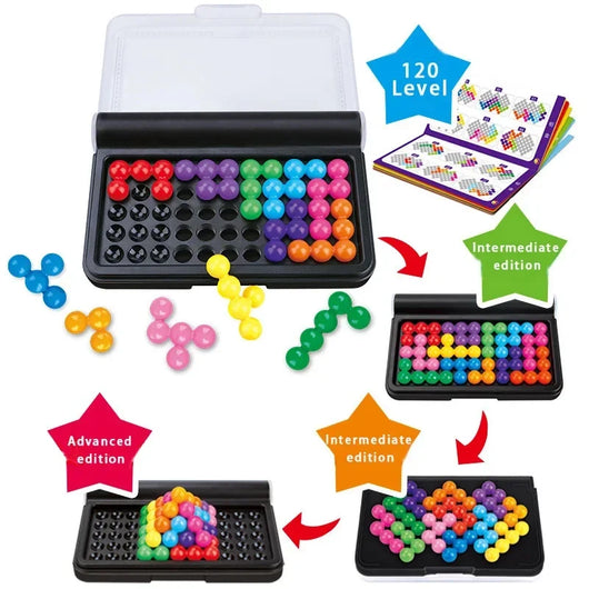 True Haven | Montessori 3D Logic Puzzle Game – 120 Progressive Challenges, Compact & Travel-Ready