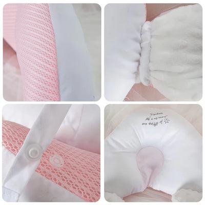 True Haven | U-Shaped Baby Head Support Pillow – Organic Cotton, Adjustable Fit