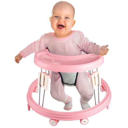True Haven | Foldable Baby Walker with Tray – 5-Level Height Adjustable, Travel-Friendly