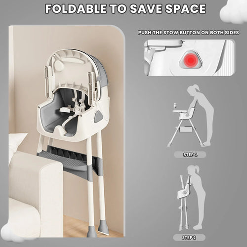 True Haven | 3-in-1 Baby High Chair with Tray – Grows With Your Child, Easy to Clean