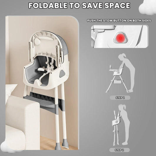 True Haven | 3-in-1 Baby High Chair with Tray – Grows With Your Child, Easy to Clean