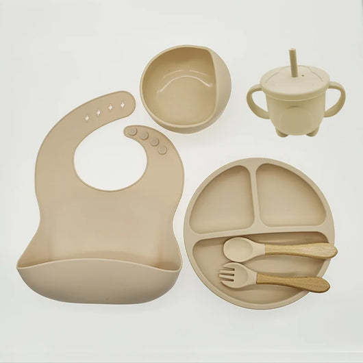 True Haven | Baby Silicone Feeding Tableware Set – Non-Toxic Materials, Easy to Clean